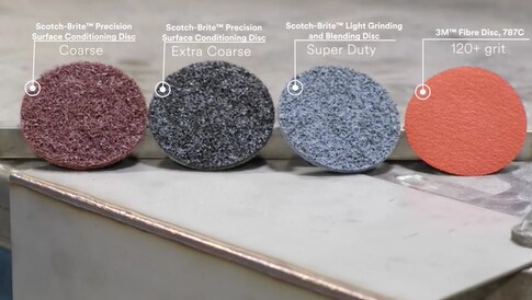 Small Weld Grinding with Scotch-Brite™ Precision Surface Conditioning Discs
